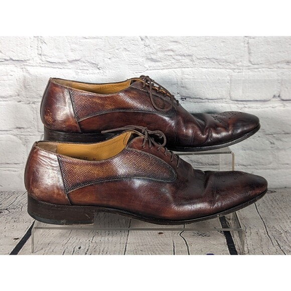 Magnanni 23272 Laredo Whole Cut Oxfords, Cognac Brown Leather Size 15 M